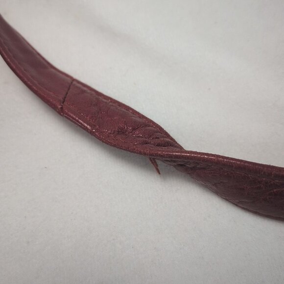 Danier Red Leather Purse Shoulder Crossbody Bag Cargo Pocket Silver Y2K Hobo Zip - Picture 7 of 16